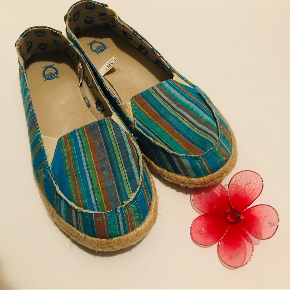 SOXTAB espadrilles w/ colorful stripes.